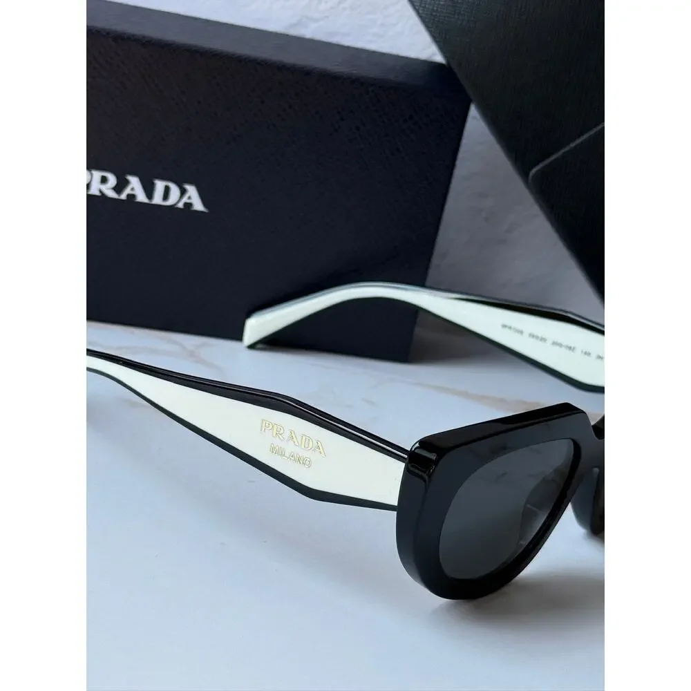 NEW Prada PR D02S Cat Eye Sunglasses in Black White $390
